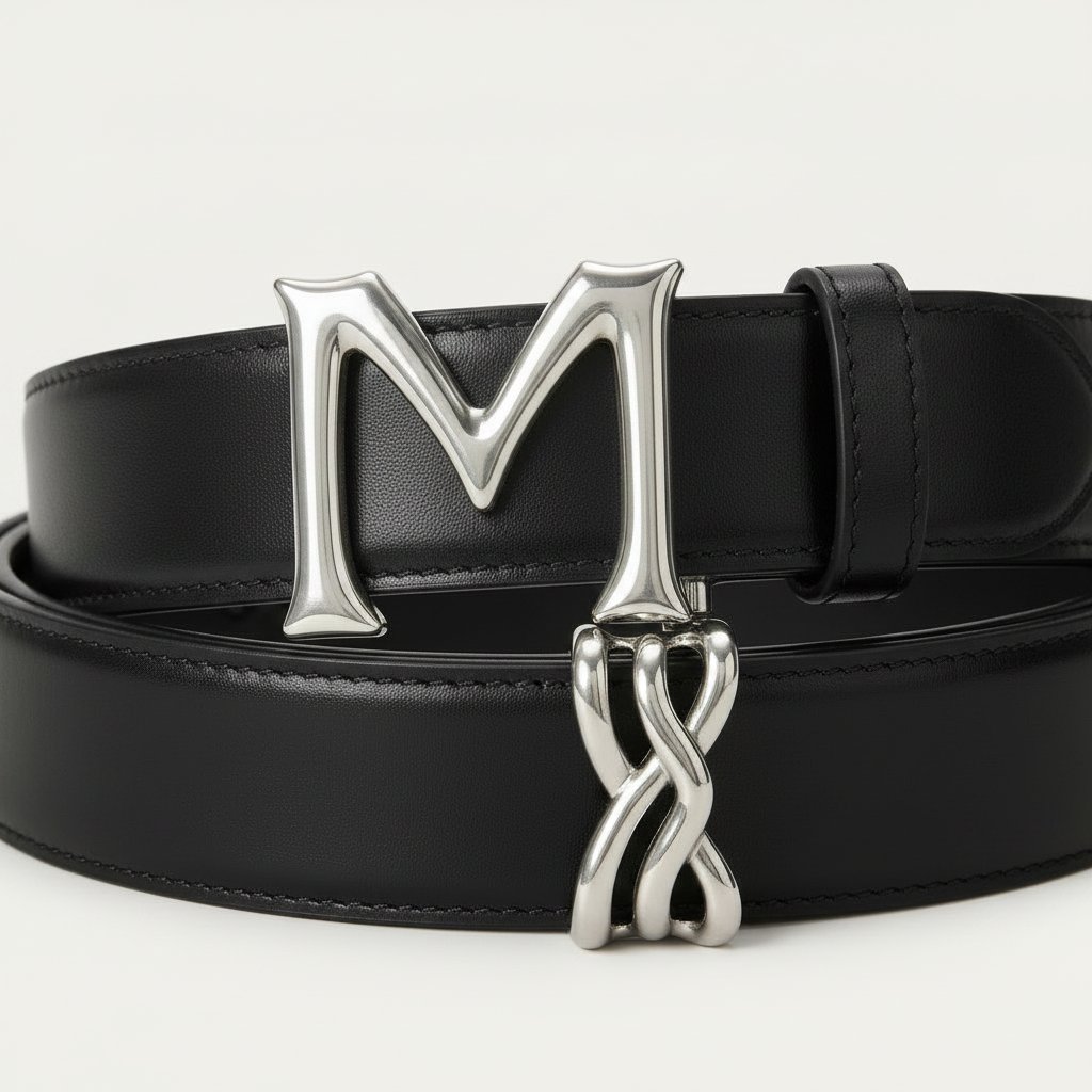 Malargio SIlver Black Leather