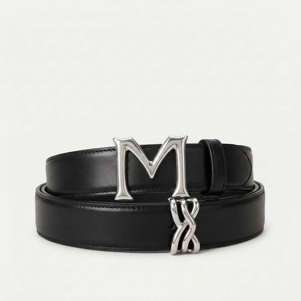Malargio SIlver Black Leather